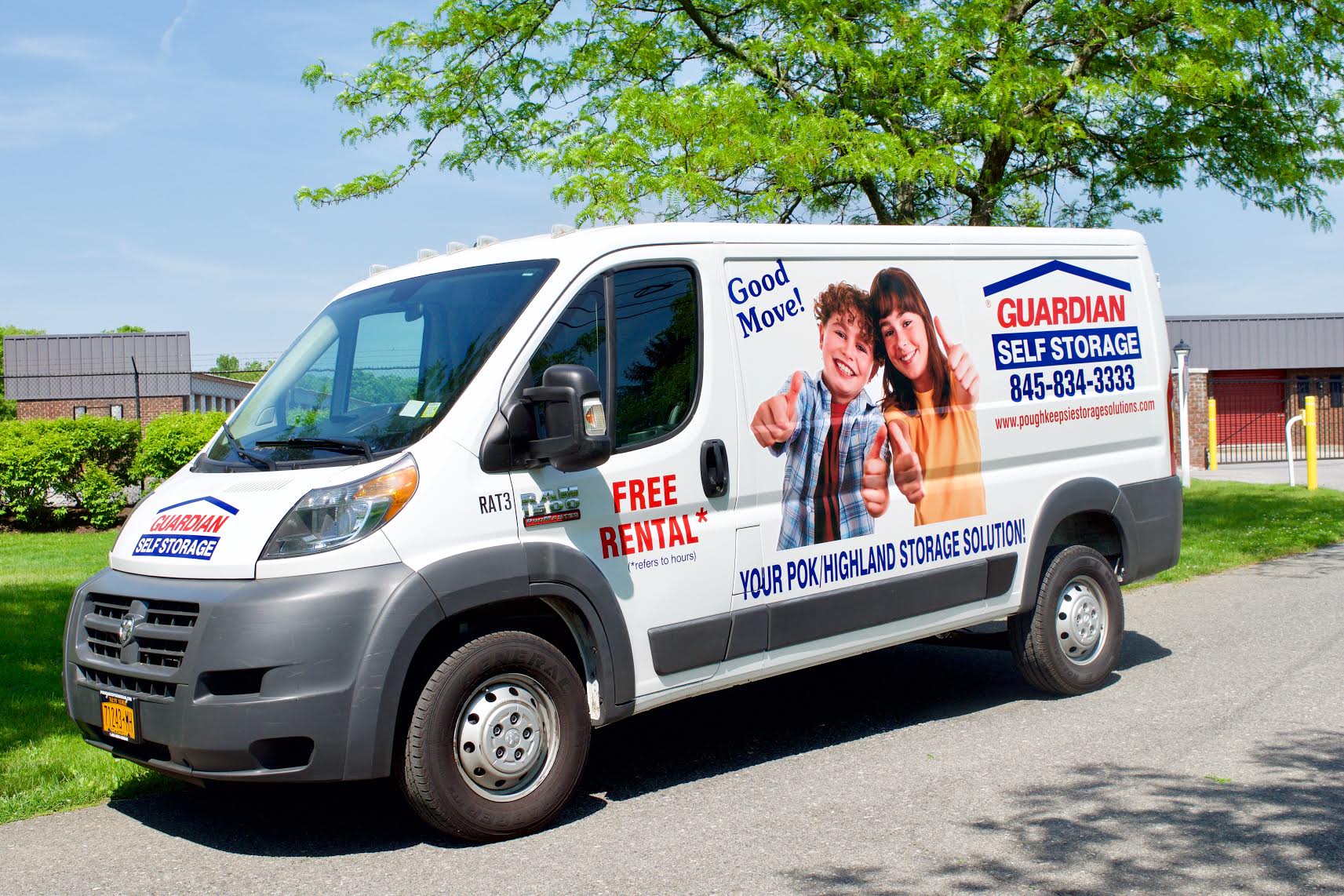 Free rental truck - The van 10'x6'x5.5' front side view